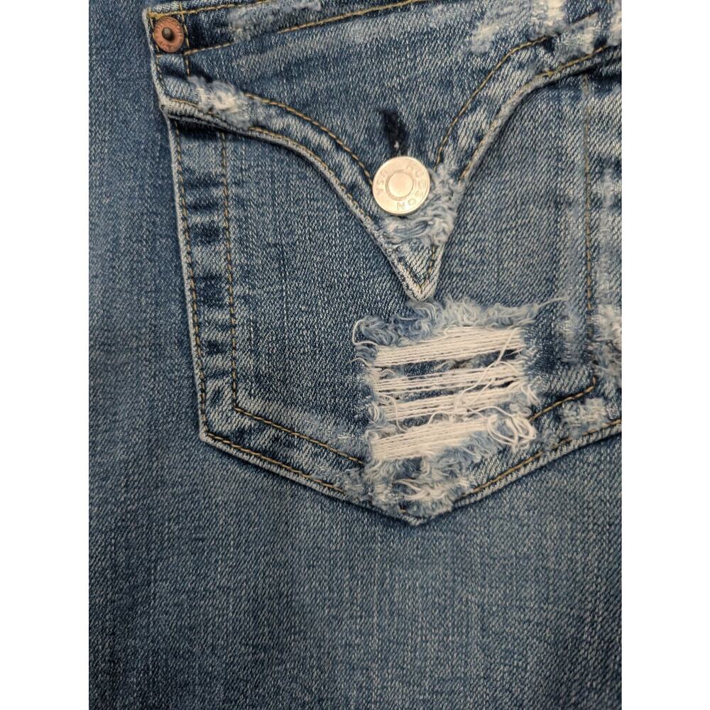 Hudson Beth Baby Bootcut Distressed Jeans Flap Pocket Union Jack LogoLong 31/33 - Picture 3 of 11